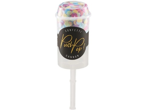 [90228108 1330484] Partydeco Konfettikanone Push-Pop Ø  8 mm, 1 Stück, Mehrfarbig