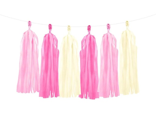 [90228130 1330563] Partydeco Girlande Quasten 1.5 m, Rosa