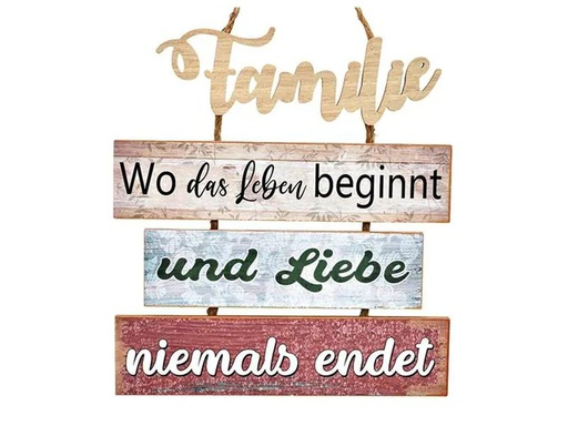 [90228209 1304194] G. Wurm Schild Familie 33 x 36 cm, Holz