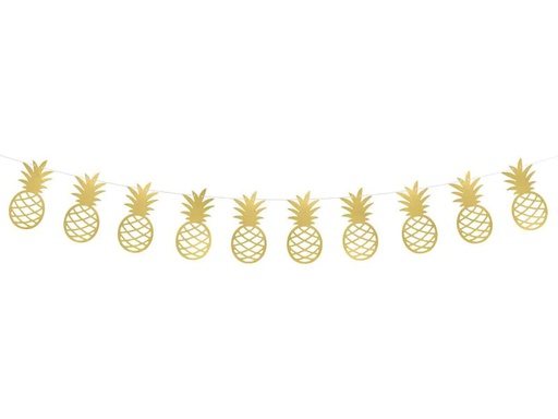 [90228369 1330561] Partydeco Girlande Ananas 150 x 13 cm, Gold