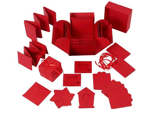 [90038158 1140364] Creativ Company Geschenkbox Explosionsbox Rot, 12 x 12 x 12 cm