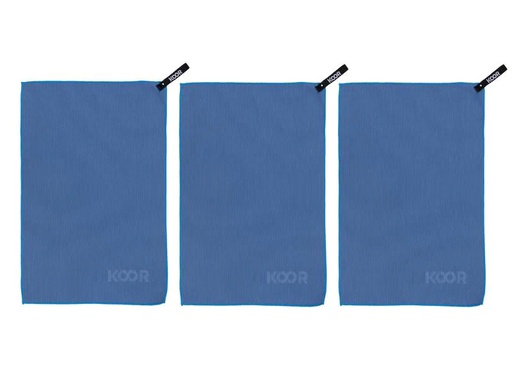 [90229483 1281879] KOOR Handtuch Silva Onda Blu 3er-Pack S 35 x 55 cm