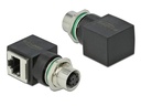 Delock Winkeladapter M12 4 Pin zu RJ45 Buchse 1 Stück