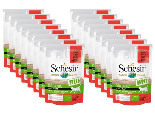 [90229735 1367777] Schesir Nassfutter Bio Rind, 16 x 85 g