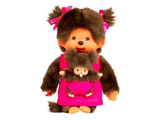 [90230038 1357461] Monchhichi Kuscheltier Mother Care Pink Girl 20 cm