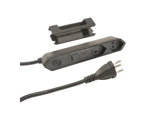 [90230231 1358925] STEFFEN Steckdosenleiste STEBA IQ 2xT13 1xUSB-C PD 18W Schwarz