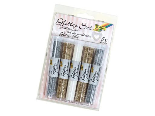 [90038495 599516] Folia Glitzerset mit 5 Tuben