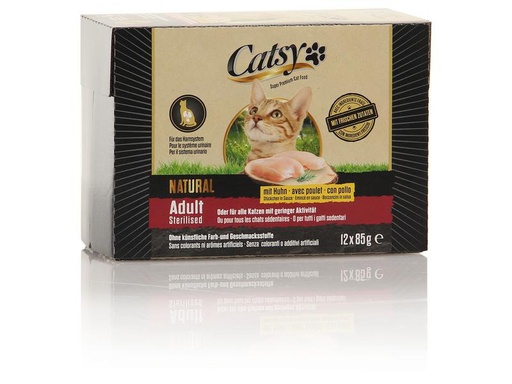 [90230632 1356650] Catsy Nassfutter Adult &amp; Ster. Cat Chicken, 12 x 85 g