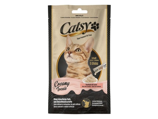 [90230635 1356634] Catsy Katzen-Snack Creamy Snack Tuna &amp; Salmon, 5 x 14 g