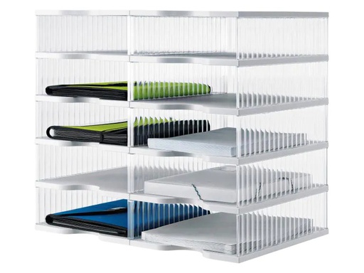[90038702 830915] Styro Dokumentenablage styropost Transparent, 10 Fächer