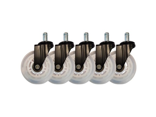 [90003849 1123922] LC-Power Gaming Stuhlrollen 5er Set Weiss