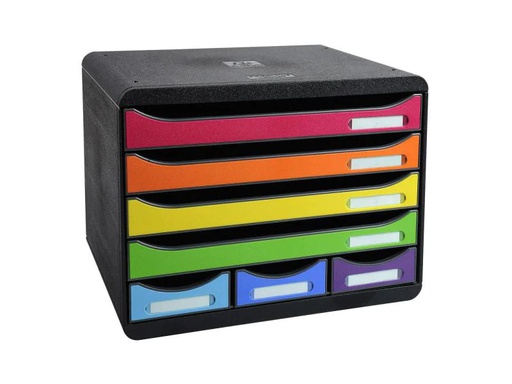 [90038768 914603] Exacompta Schubladenbox Storebox Mini 7 Schubladen, Schwarz