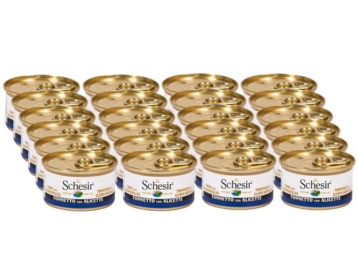 [90231400 1367794] Schesir Nassfutter Thunfisch &amp; Sardellen in Brühe, 24 x 85 g