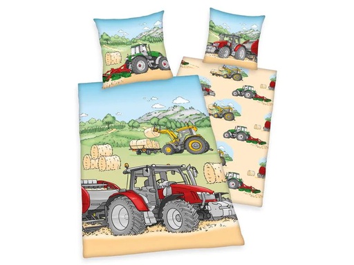 [90232166 1356912] Herding Kinder Bettwäschegarnitur Traktor 160 x 210 cm