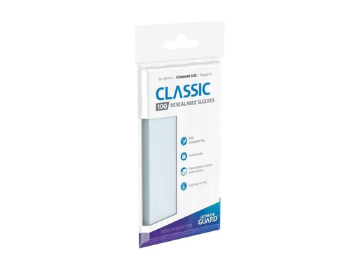 [90232189 1342842] Ultimate Guard Kartenhülle Classic Resealable Sleeves Transparent 100