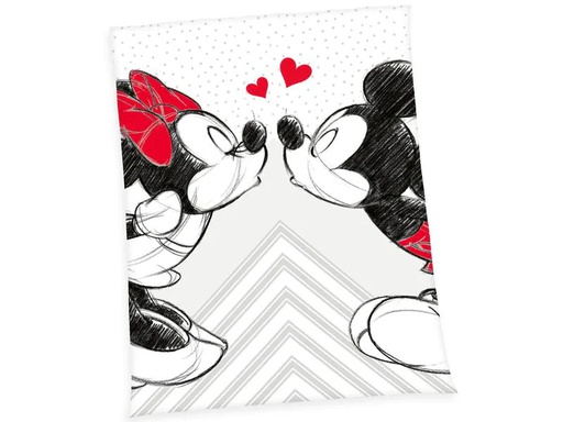 [90232281 1362950] Herding Decke Mickey &amp; Minnie Mouse 150 x 200 cm, Rot/Schwarz/Weiss