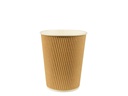Papstar Einweg-Kaffeebecher Ripple Wall 200 ml 25 Stück, Nature