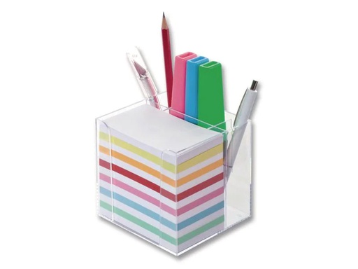 [90039278 649259] Folia Notizzettel-Dispenser mit Stiftehalter Transparent