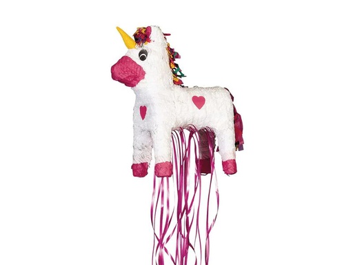 [90233462 1260778] Amscan Pinata Einhorn zum ziehen, Pink/Weiss