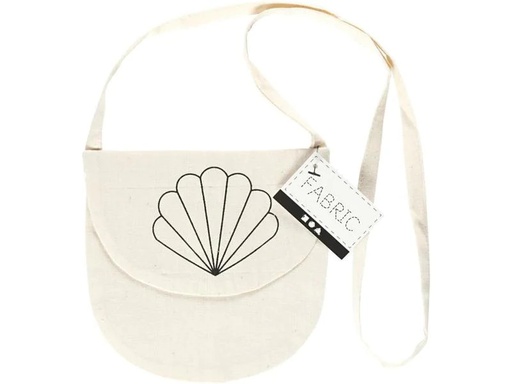 [90039409 931455] Creativ Company Brustbeutel 15 x 14 cm, Natur, Muschel, 1 Stk.