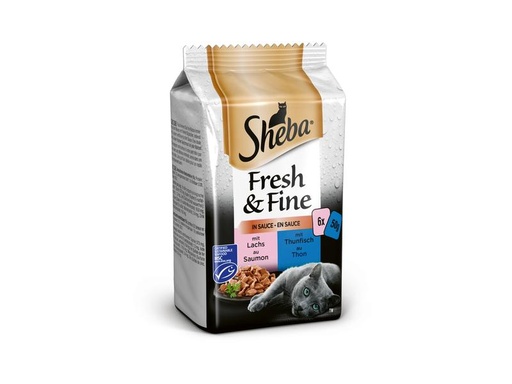[90039442 1191761] Sheba Nassfutter Fresh &amp; Fine in Sauce Fisch Variation, 6 x 50 g