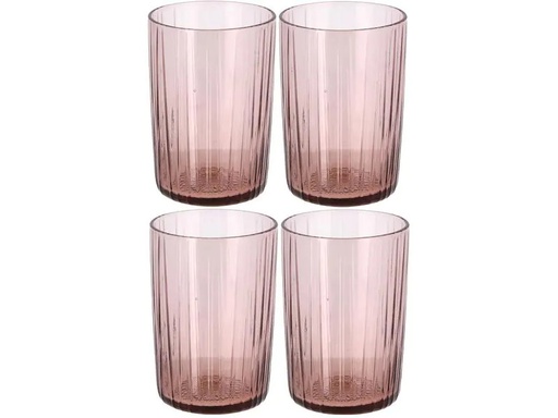 [90233897 1382180] Bitz Trinkglas Kusintha 280 ml, 4 Stück, Hellpink