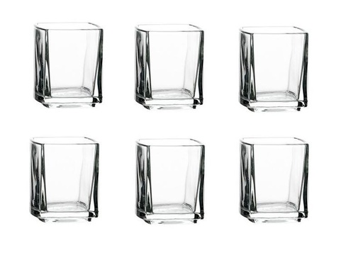 [90234366 1378232] La Rochère Dessert-Schale Kube 50 ml, 6 Stück, Transparent