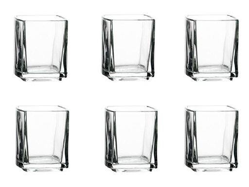 [90234449 1378230] La Rochère Dessert-Schale Kube 100 ml, 6 Stück, Transparent