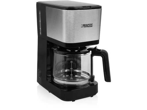 [90234694 1379250] Princess Filterkaffeemaschine Compact 12 Schwarz/Silber