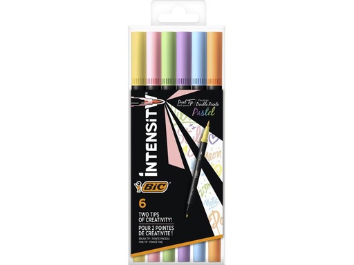 [90234886 1373611] BIC Filzstift Dual Tip Pastell, 6 Stück