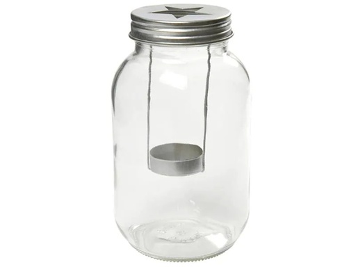 [90039829 931461] Creativ Company Kerzenhalter Glas, 10 x 18 cm, 1 Stk.