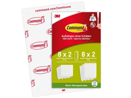 [90234944 1373833] Command Montagekleber M+L 5.4 / 7.2 kg, Weiss, 16 Set