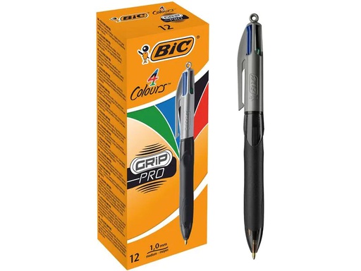 [90234967 1373603] BIC Kugelschreiber 4 My Colours Grip Pro 0.32 mm, 12 Stück