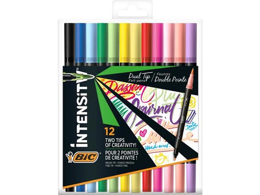 [90234972 1373613] BIC Filzstift Intensity Dual Brush 0.7 mm, 12 Stück