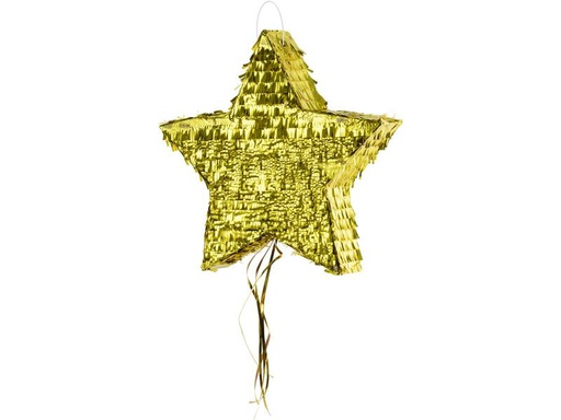 [90235668 1330529] Partydeco Pinata Stern, 44.5 x 42.5 x 9 cm, Gold, 1 Stück
