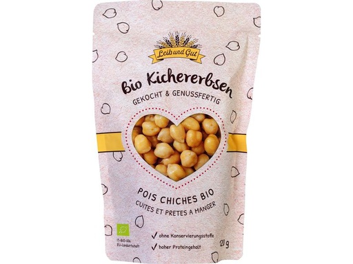 [90235886 1385005] Leib und Gut Bio Kichererbsen gekocht 120 g