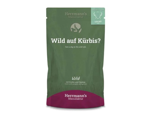 [90236106 1371332] Herrmann's Nassfutter Leicht Wild mit Kürbis und Quinoa