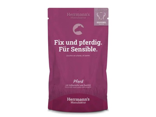 [90236108 1371330] Herrmann's Nassfutter Sensibel Pferd mit Süsskartoffel und Zucchini