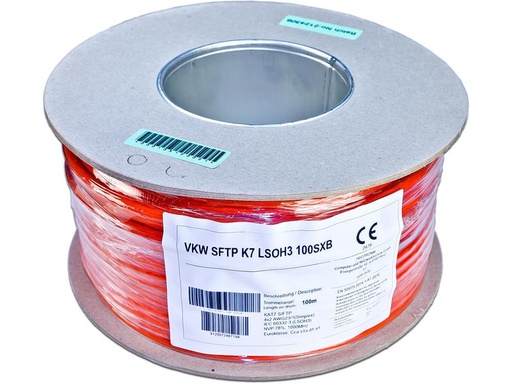 [90236196 1388537] Wirewin Verlegekabel VKW SFTP K7 LSOH3 Cat 7, S/FTP, 100 m, Orange
