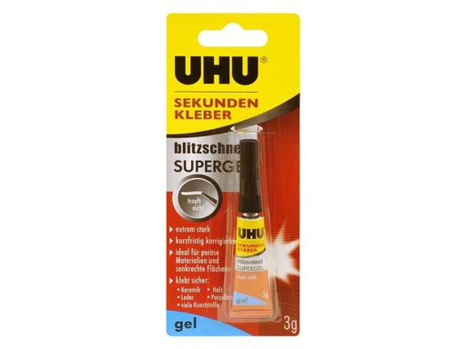 [90040184 683236] UHU Sekundenkleber Gel 1 Stück, Transparent