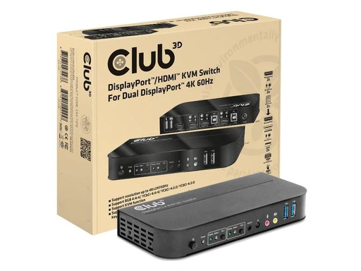 [90236548 1387514] Club 3D KVM Switch CSV-7210