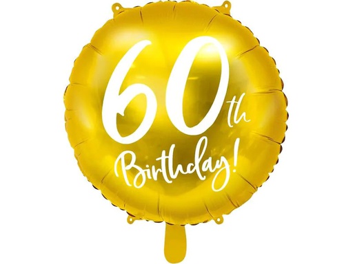 [90236821 1300123] Partydeco Folienballon 60th Birthday Gold/Weiss