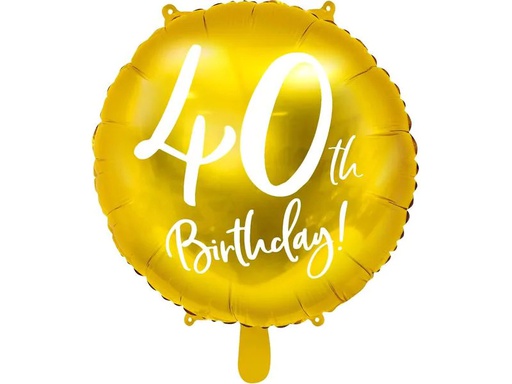 [90236830 1300121] Partydeco Folienballon 40th Birthday Gold/Weiss