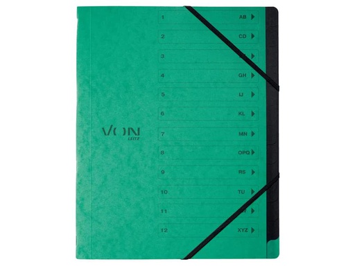 [90236916 1384520] VON Ordnungsmappe mit 12 Fächern, Grün