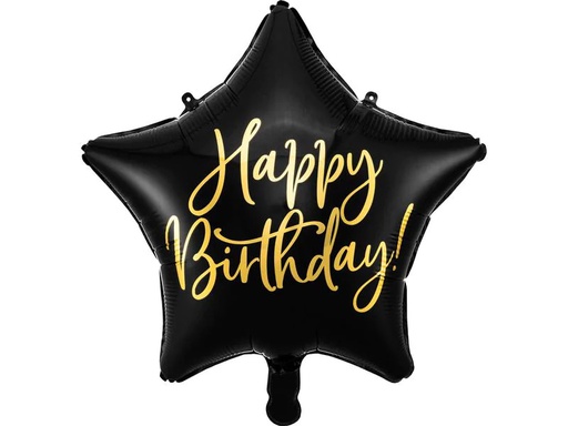 [90236921 1300079] Partydeco Folienballon Happy Birthday Gold/Schwarz