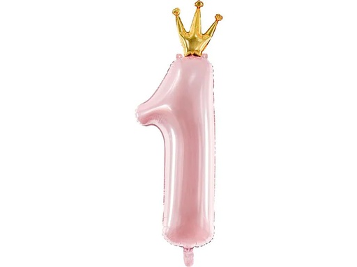 [90236974 1300089] Partydeco Folienballon Number 1 Gold/Rosa