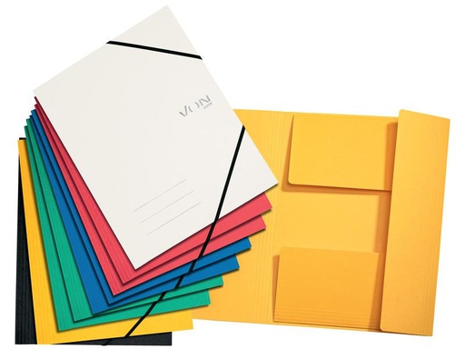 [90237029 1384496] VON Gummibandmappe A4, 10 Stück, Mehrfarbig