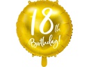 Partydeco Folienballon 18th Birthday Gold/Weiss