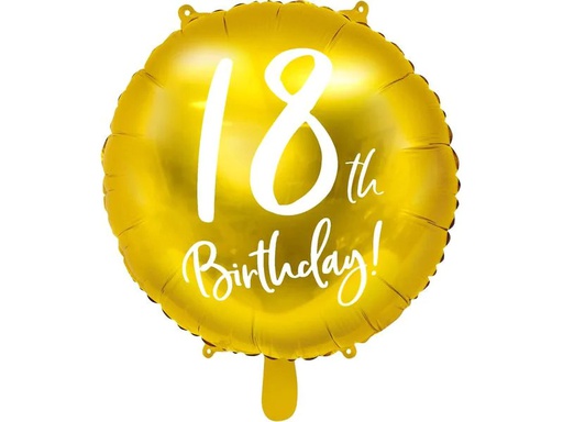 [90237071 1300118] Partydeco Folienballon 18th Birthday Gold/Weiss