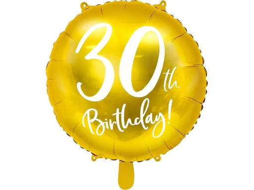 [90237150 1300120] Partydeco Folienballon 30th Birthday Gold/Weiss